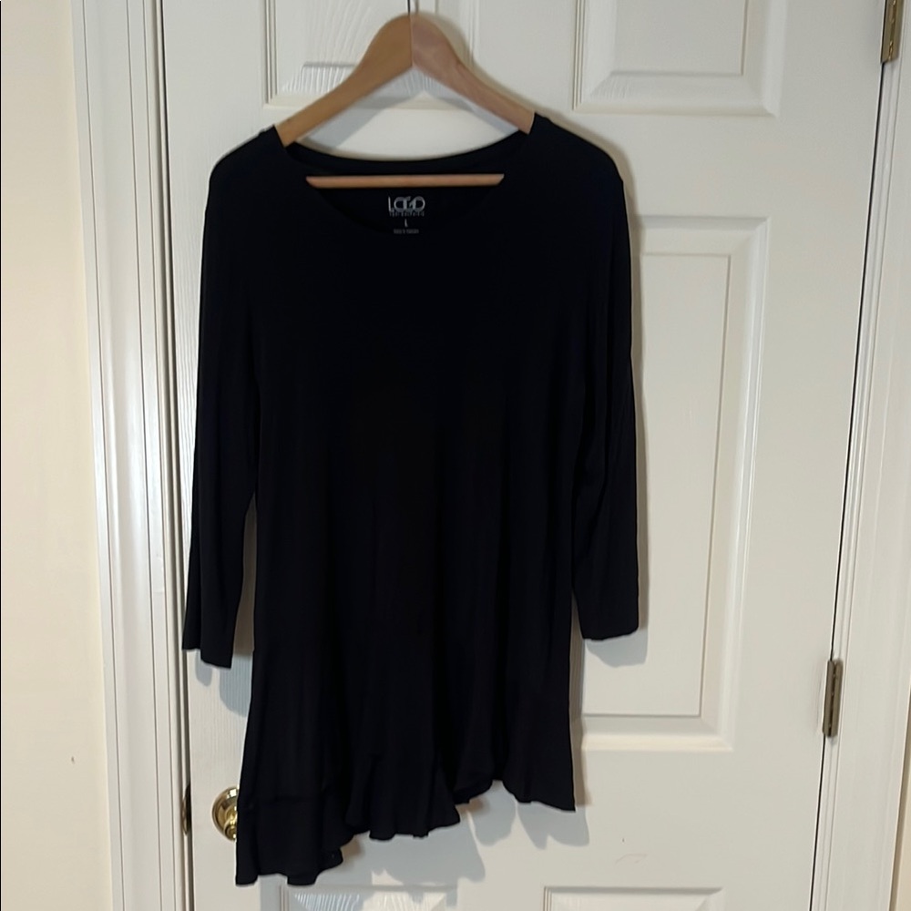 LOGO by Lori Goldstein Black Women's Top